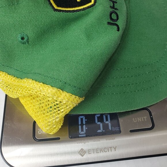 JOHN DEERE Kids Trucker Hat Baseball‎ Adjustable Green Yellow Mesh Cotton - Picture 9 of 9
